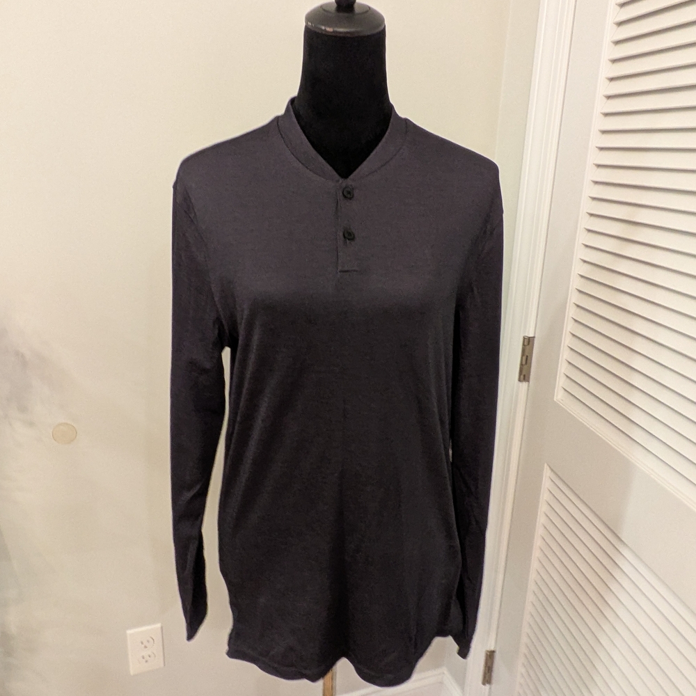 Marc Anthony Charcoal Long Sleeve Henley Size S